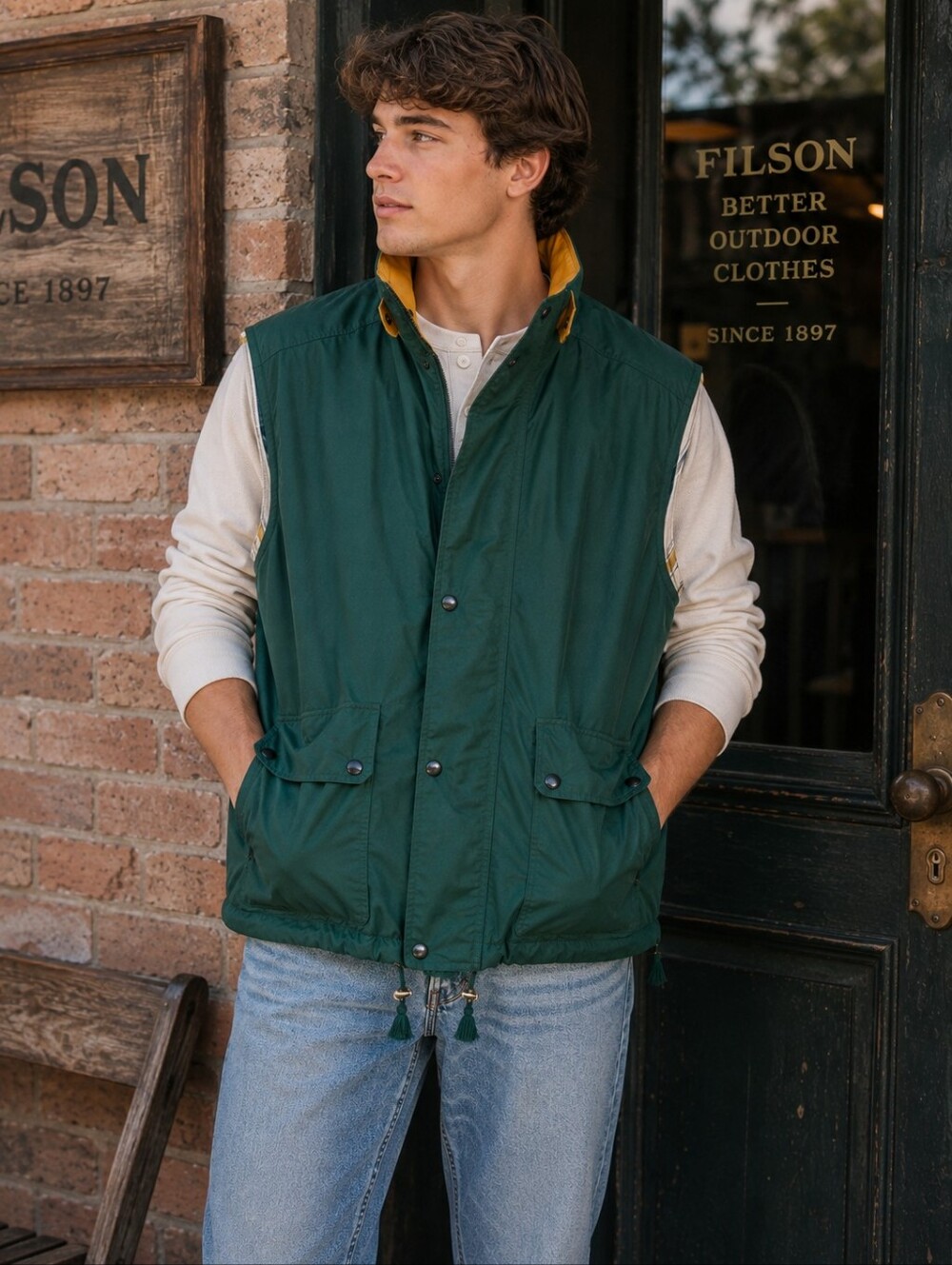 Vintage Belstaff Green Quilted Vest Made In UK